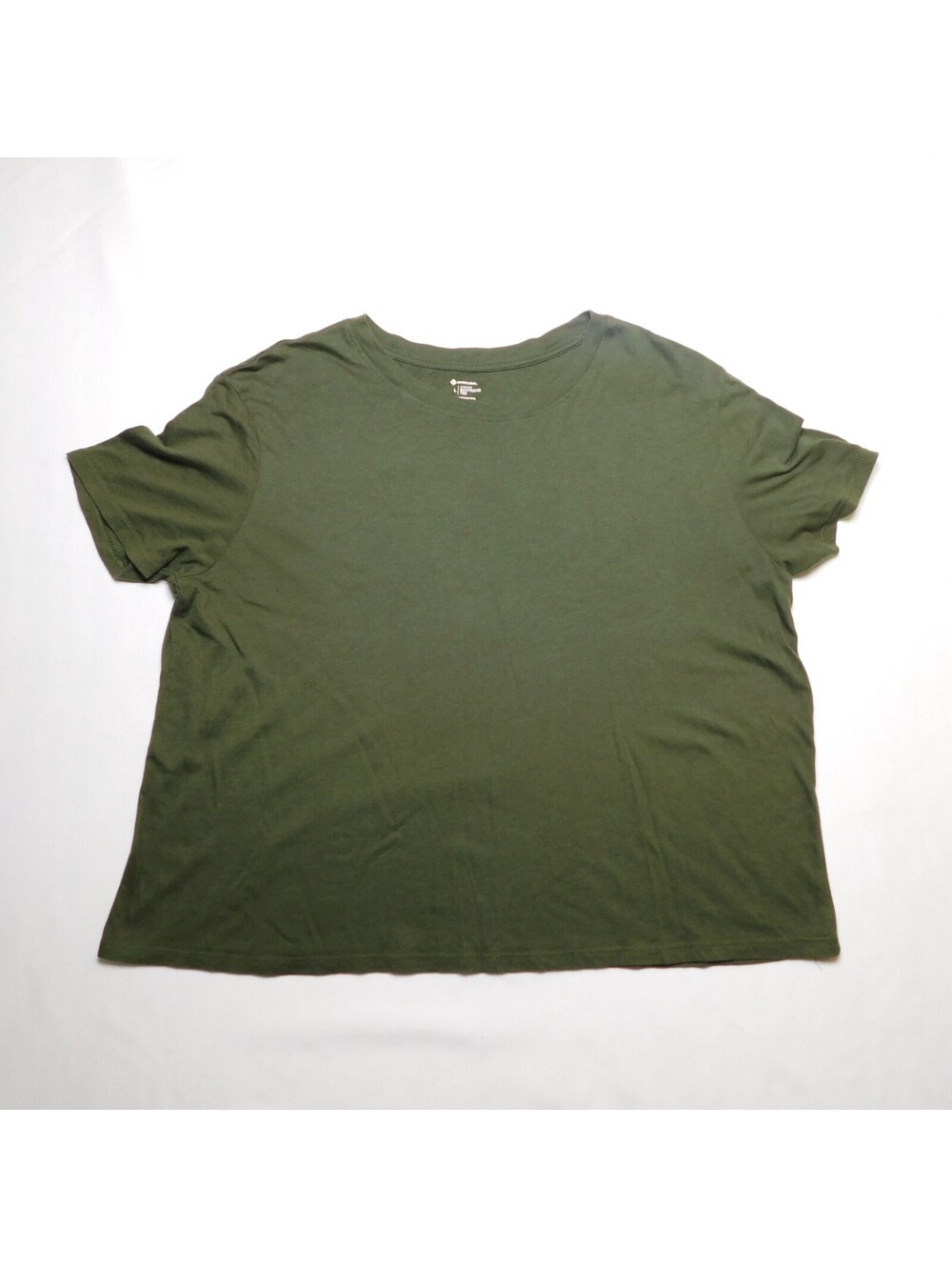 Members Mark Womens Large Olive Green Boyfriend Tee Pima Cotton Modal Shirt L